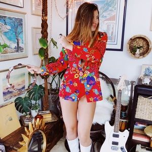 Vintage 60’s Flower Power Button Up Blouse